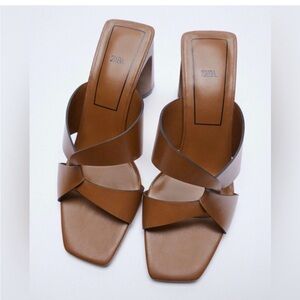 Zara Women's Brown Heeled Sandals